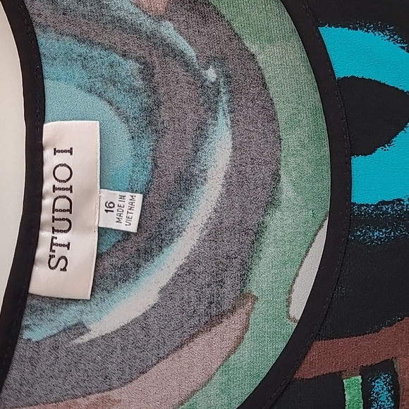 Studio I sleeveless dress with bolero, size 16 - Picture 3 of 5